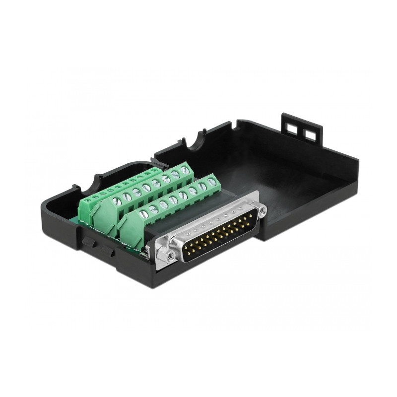 Delock D-Sub25 Stecker zu Terminalblock Adapter mit Gehäuse