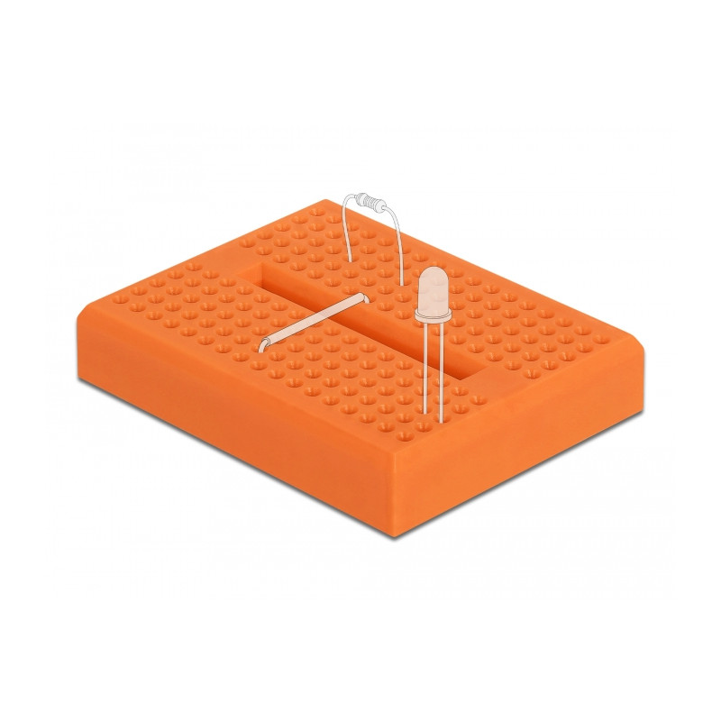 Delock Experimentier-Mini Steckbrett 170 Kontakte orange