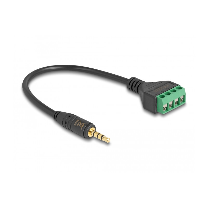 Delock Kabel Klinkenstecker 3,5 mm 4 Pin zu Terminalblock Adapter 20 cm