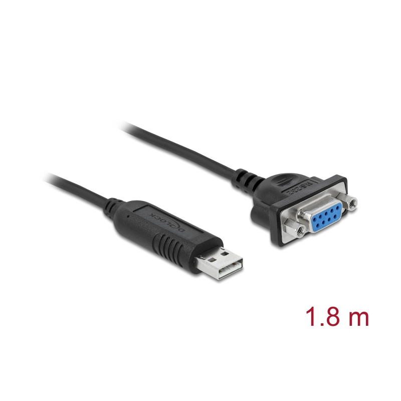 Delock USB 2.0 zu Seriell RS-232 Adapter mit kompaktem seriellen Steckergehäuse