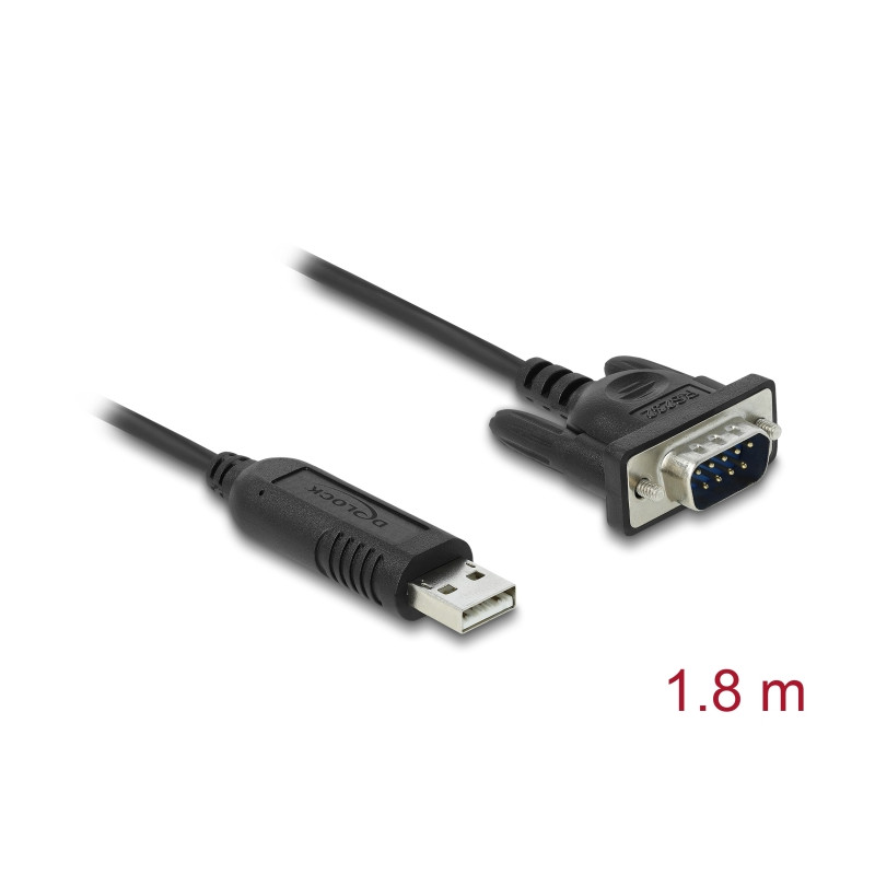 Delock USB 2.0 zu Seriell RS-232 Adapter mit kompaktem seriellen Steckergehäuse