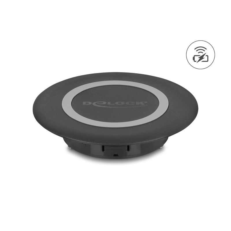 Delock Wireless Charger 15 W für Tischeinbau schwarz