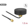 Delock WLAN 802.11 b/g/n Antenne RP-SMA Stecker 2 dBi starr omnidirektional mit Anschlusskabel RG-174 1,5 m outdoor schwarz