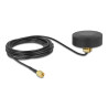 Delock WLAN 802.11 b/g/n Antenne RP-SMA Stecker 2 dBi starr omnidirektional mit Anschlusskabel RG-174 1,5 m outdoor schwarz