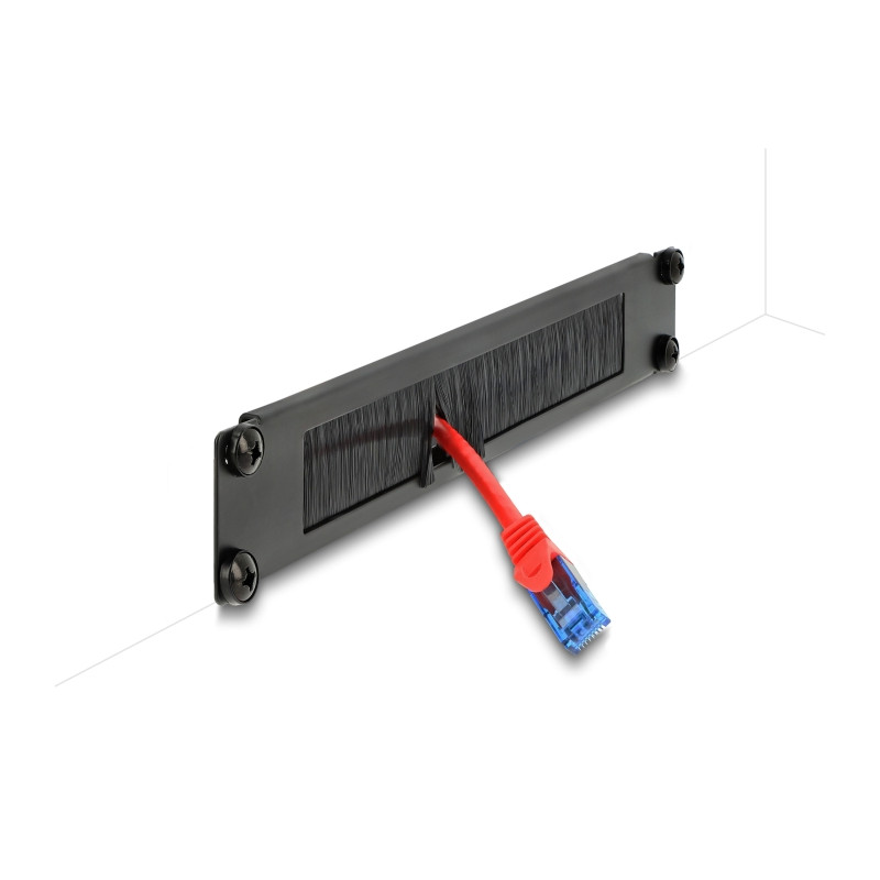 Delock 10″ Kabelmanagement Bürstenleiste 1 HE schwarz