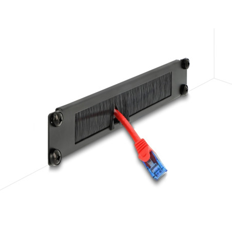 Delock 10″ Kabelmanagement Bürstenleiste 1 HE schwarz
