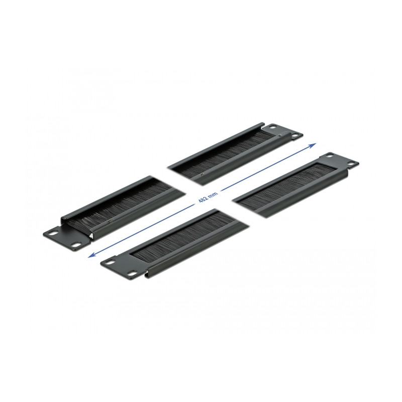Delock 19″ Kabelmanagement Bürstenleiste 1 HE schwarz