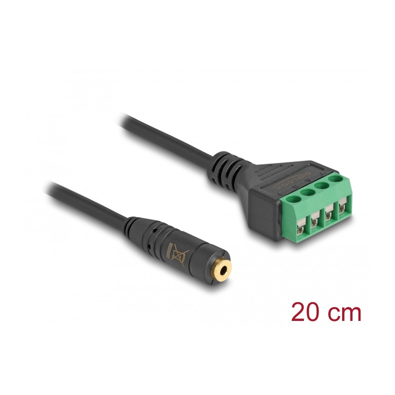 Delock Kabel Klinkenbuchse 2,5 mm 4 Pin zu Terminalblock Adapter 20 cm