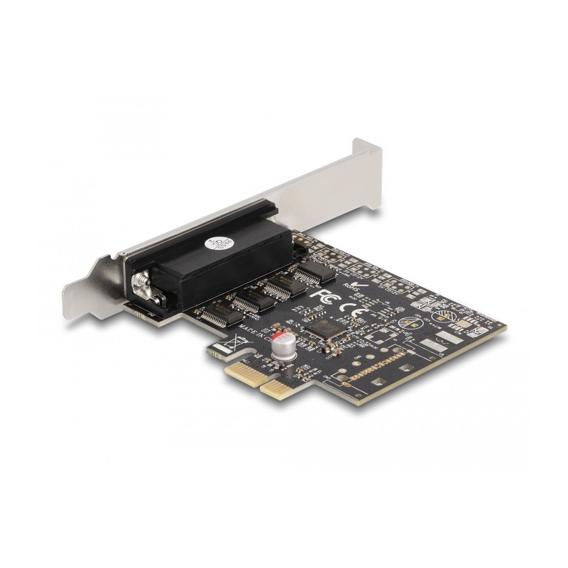 Delock PCI Express Karte zu 4 x Seriell RS-232 mit Standard und Low Profile Slotblenden