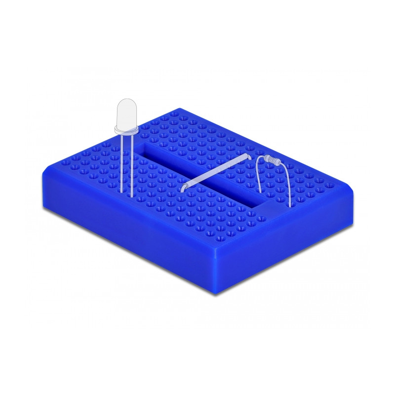 Delock Experimentier-Mini Steckbrett 170 Kontakte blau