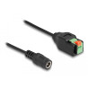 Delock DC 5,5 x 2,1 mm Buchse zu 2 Pin Terminalblock Adapter mit Drucktaster 15 cm