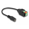 Delock DC 5,5 x 2,1 mm Buchse zu 2 Pin Terminalblock Adapter mit Drucktaster 15 cm