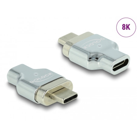 Delock Thunderbolt™ 3 / USB Type-C™ (DP Alt Mode) 8K 30 Hz Magnet Adapter Stecker zu Buchse