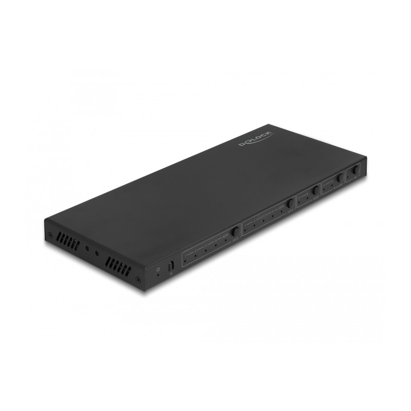 Delock HDMI Matrix Switch 4 x HDMI in zu 2 x HDMI out 4K 60 Hz mit Audio Extraktor