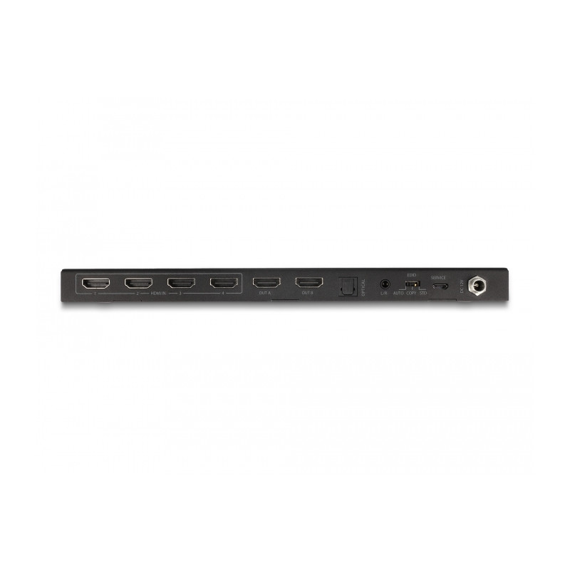 Delock HDMI Matrix Switch 4 x HDMI in zu 2 x HDMI out 4K 60 Hz mit Audio Extraktor